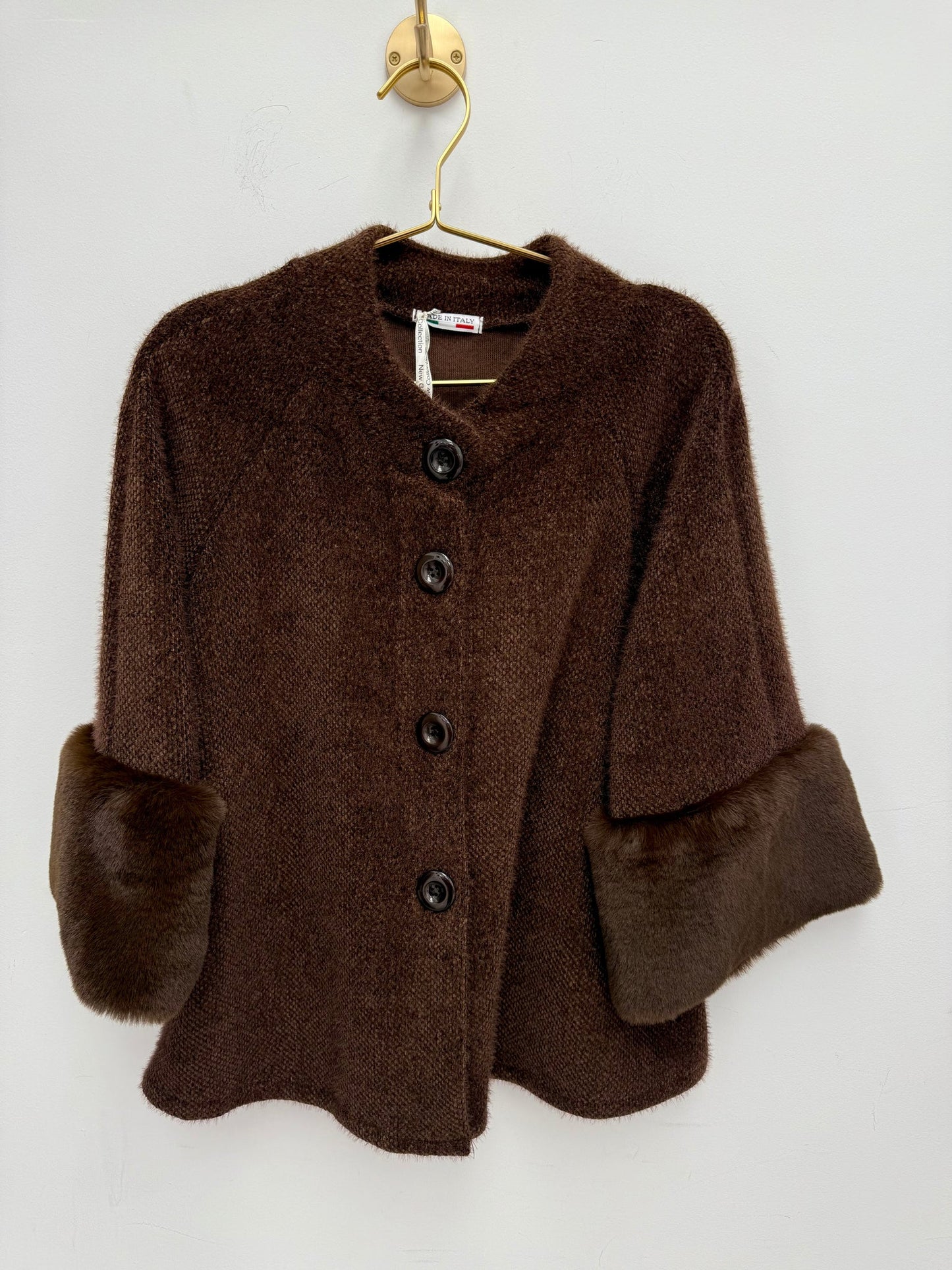 Cappottino con polsi in ecopelliccia - 100% MADE IN ITALY